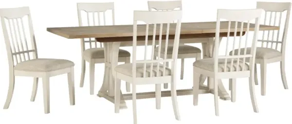 BenchcraftÂ® Shaybrock 7-Piece Antique White/Brown Dining Table Set