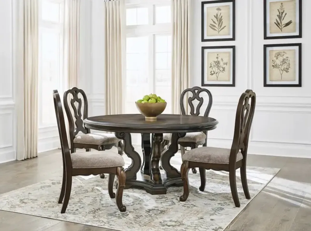 Signature Design by AshleyÂ® Maylee 5-Piece Dark Brown Dining Table Set
