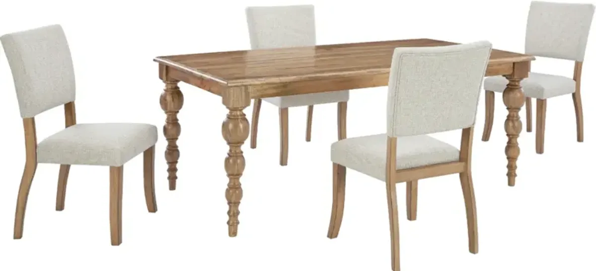 Signature Design by AshleyÂ® Rybergston 5-Piece Light Brown Dining Table Set