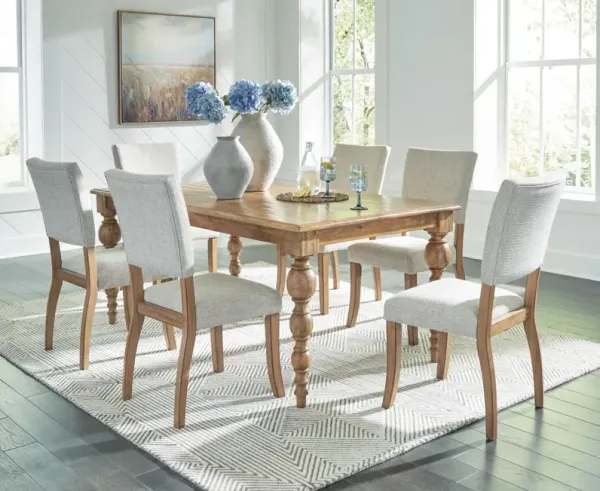 Signature Design by AshleyÂ® Rybergston 7-Piece Light Brown Dining Table Set