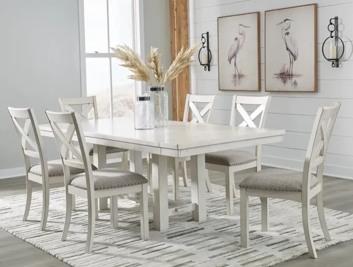 Signature Design by AshleyÂ® Robbinsdale 7-Piece Antique White Dining Table Set