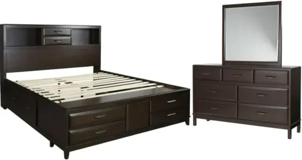 BenchcraftÂ® Vanmore 3-Piece Dark Brown Queen Storage Bedroom Set