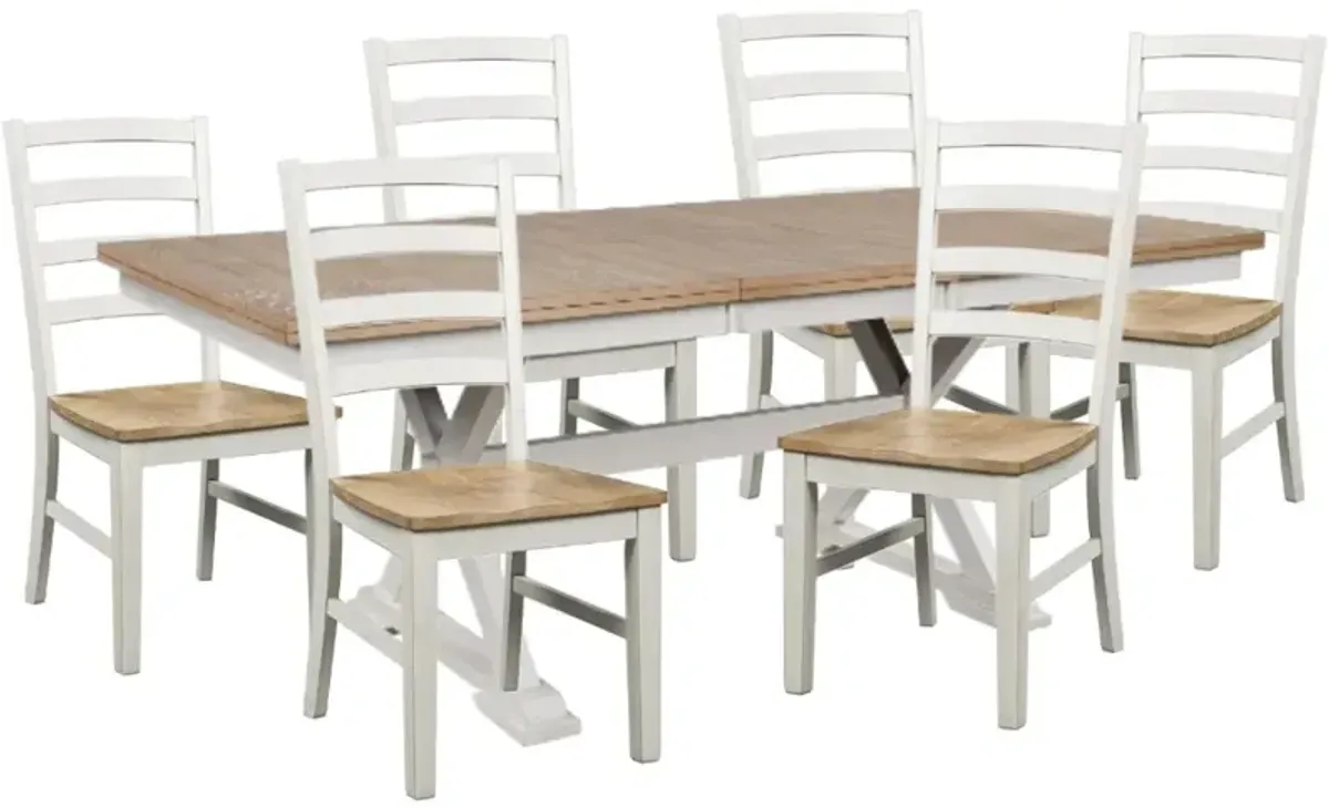 Signature Design by AshleyÂ® Purlaney 7-Piece Antique White/Natural Dining Set
