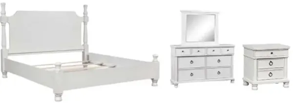 Signature Design by AshleyÂ® Rowlenstown 4-Piece Antique White Queen Poster Bedroom Set