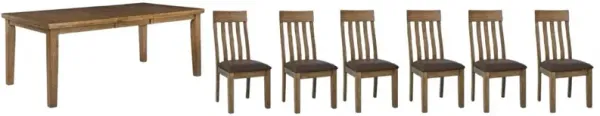 Signature Design by AshleyÂ® Urbinforte 7-Piece Brown/Light Brown Extension Dining Table Set