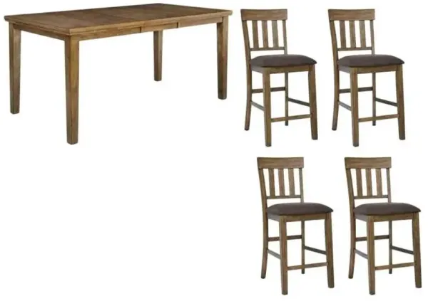 Signature Design by AshleyÂ® Urbinforte 5-Piece Brown/Light Brown Counter Extension Dining Table Set