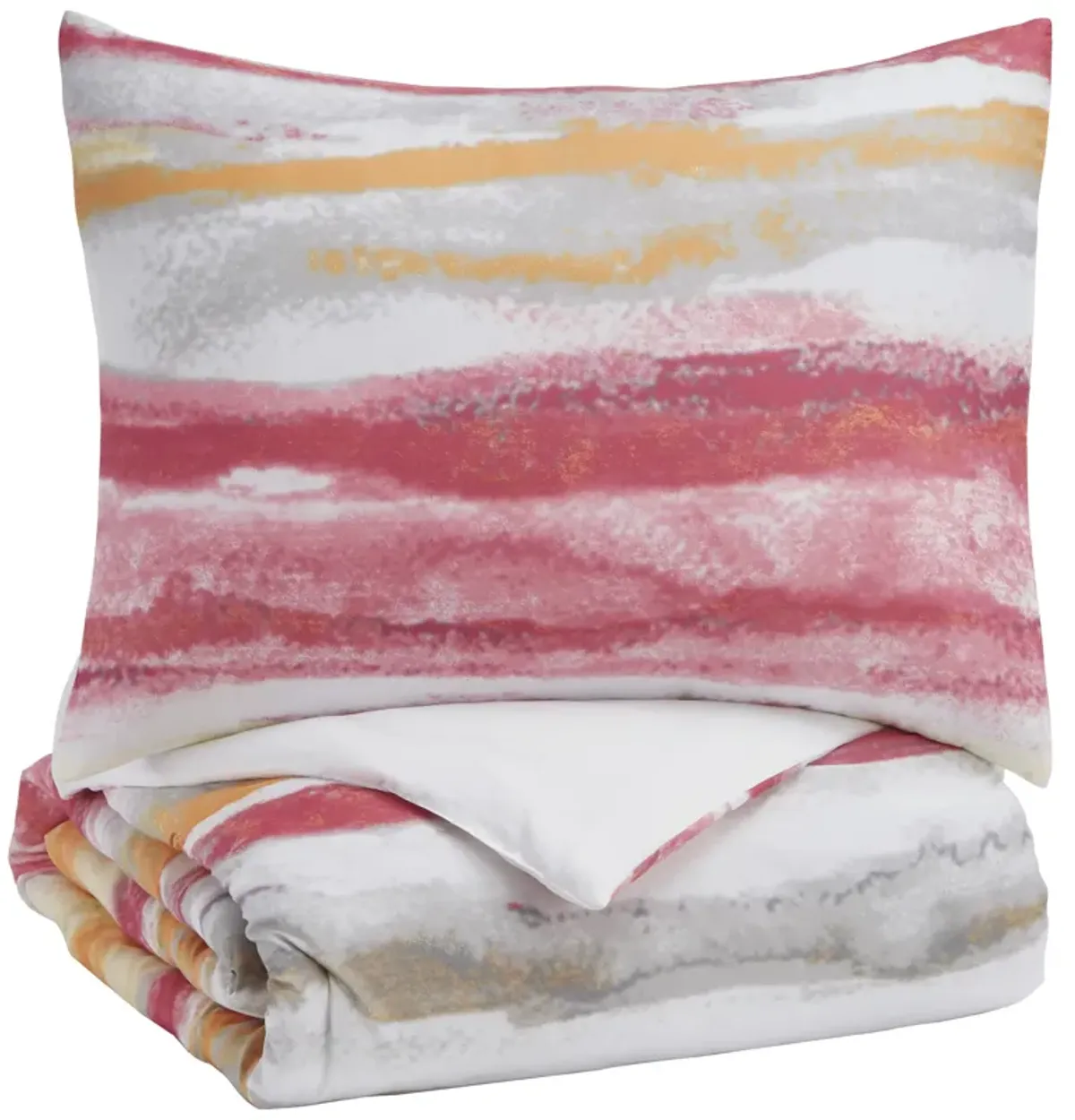 Signature Design by AshleyÂ® Tammy Pink/Orange Full Comforter Set