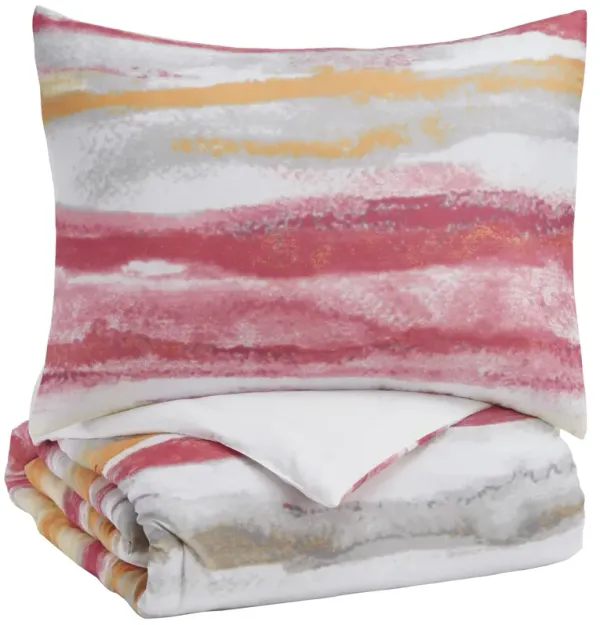 Signature Design by AshleyÂ® Tammy Pink/Orange Full Comforter Set