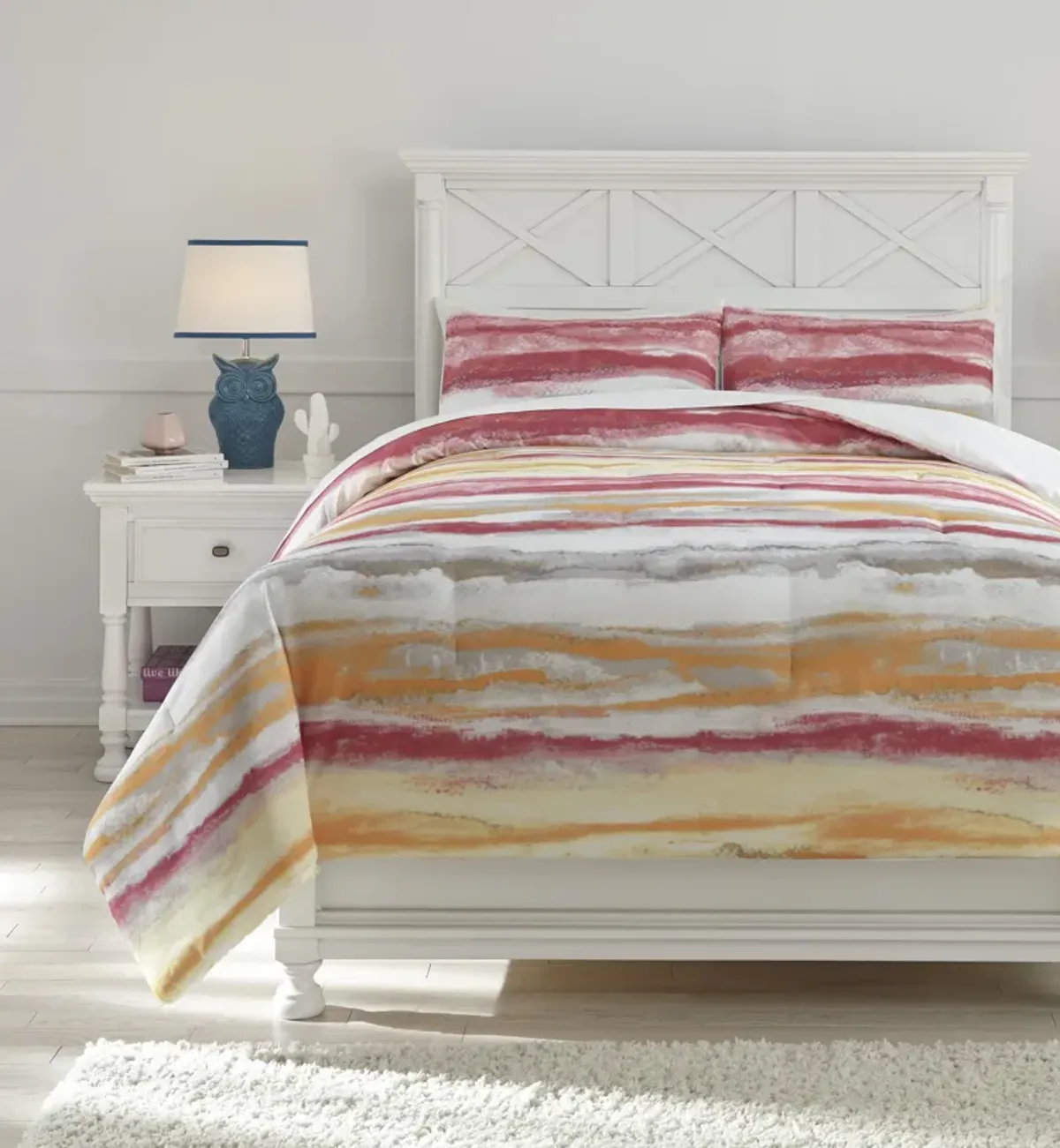 Signature Design by AshleyÂ® Tammy Pink/Orange Full Comforter Set