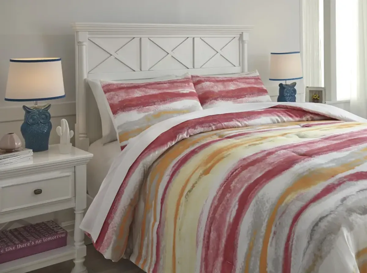 Signature Design by AshleyÂ® Tammy Pink/Orange Full Comforter Set