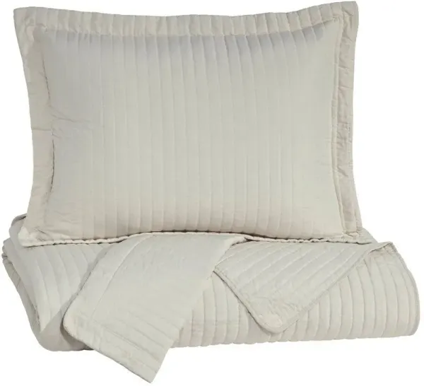 Signature Design by AshleyÂ® Raleda Buff Queen Coverlet Set