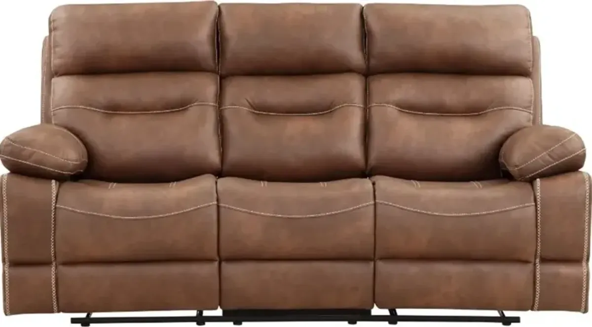 Steve Silver Co. Rudger Chestnut Brown Manual Reclining Sofa