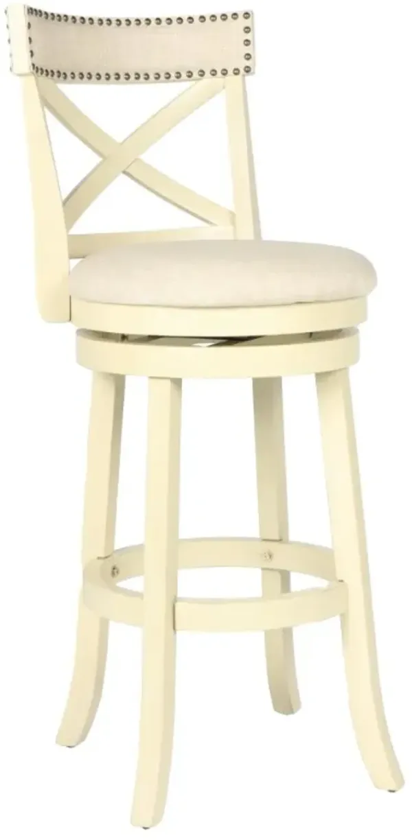 New ClassicÂ® Home Furnishings York White Swivel Bar Stool