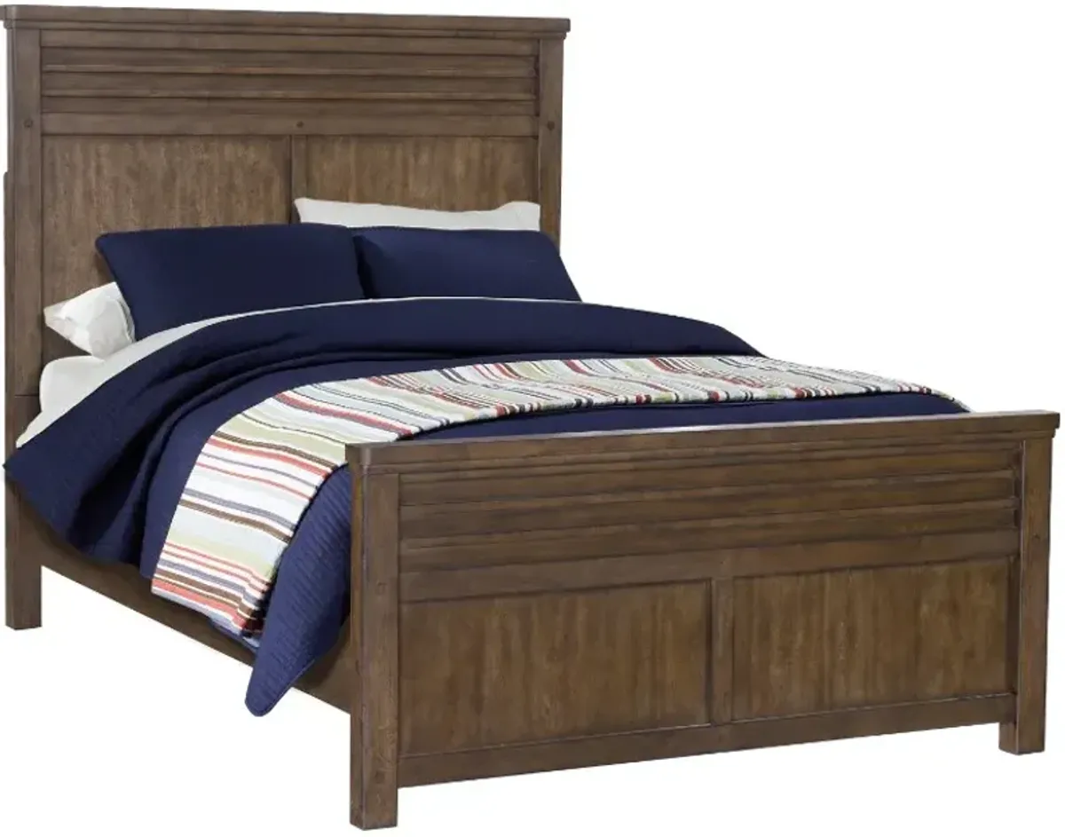 Samuel Lawrence Furniture Cambridge 4-Piece Rich Warm Brown Queen Panel Youth Bedroom Set