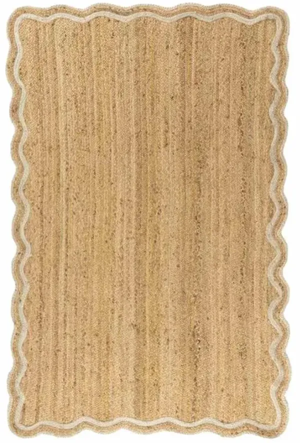 LR Home Scallop Jute Natural/Ivory 5'x8' Area Rug