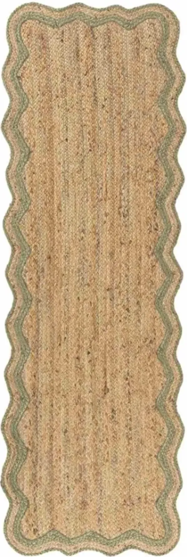 LR Home Scallop Natural/Sage 3'x8' Runner