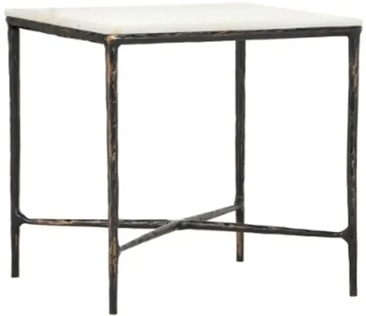 LR Home Bronze/White Side Table