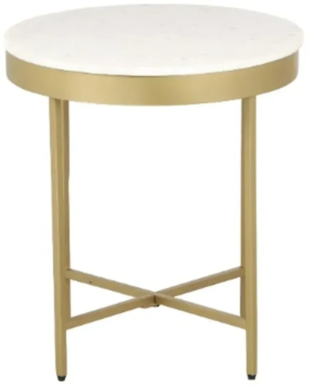 LR Home Gold/White Side Table