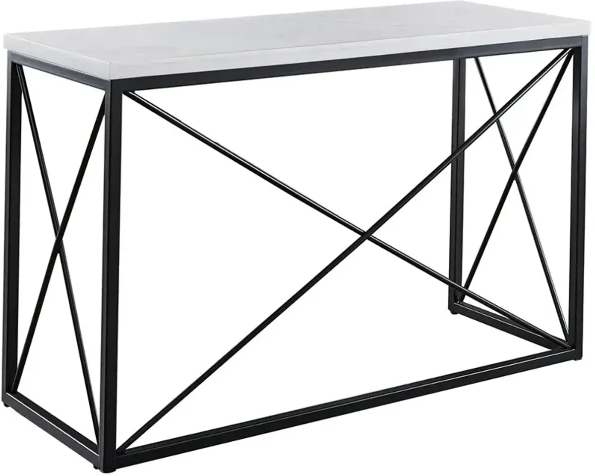 Steve Silver Co. Skyler White Sofa Table with Black Base