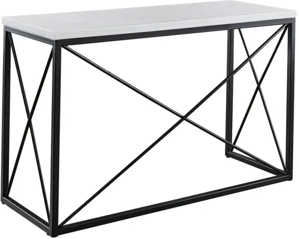 Steve Silver Co. Skyler White Sofa Table with Black Base