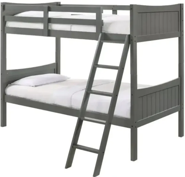 Elements International Sami Gray Twin/Twin Bunk Bed