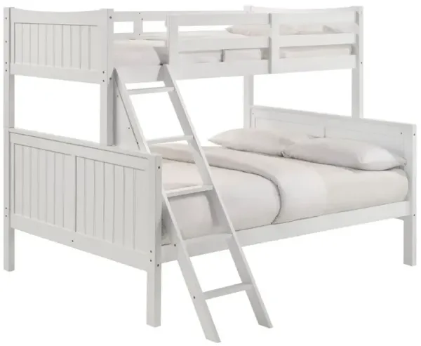 Elements International Sami White Twin Over Full Bunk Bed