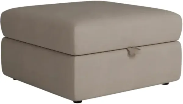 Kevin Charles Fine Upholstery Mod Beige Storage Cocktail Ottoman