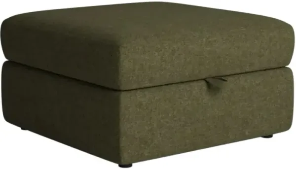Kevin Charles Fine Upholstery Mod Green Storage Cocktail Ottoman