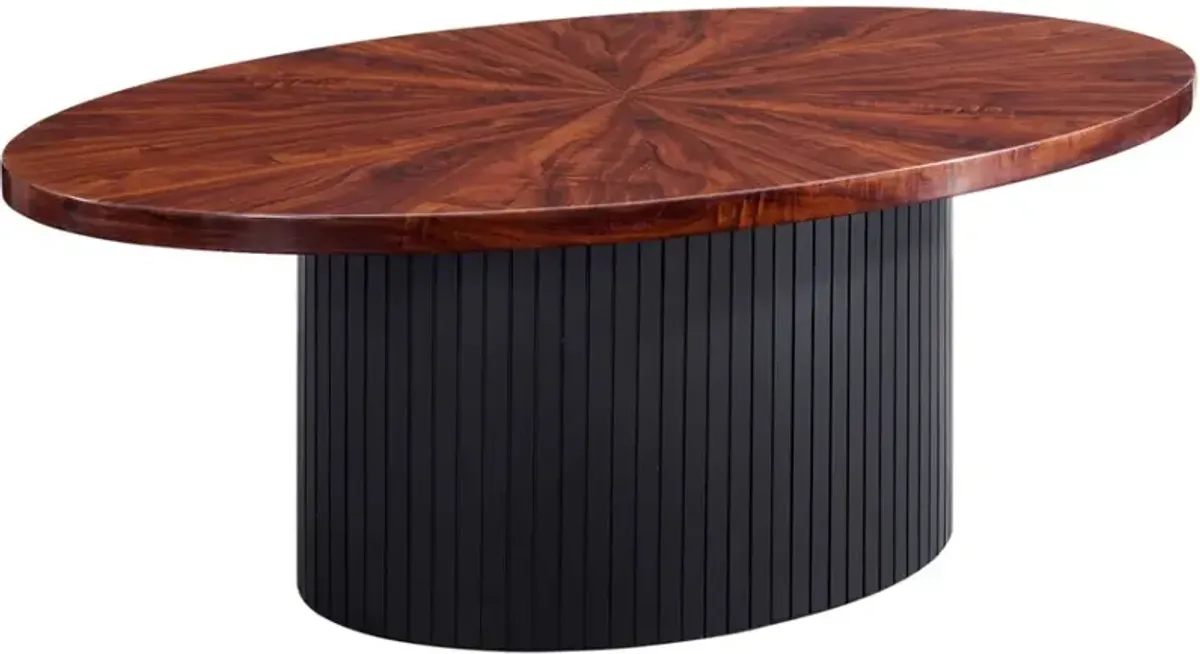 Elements International Rosemond Cherry Coffee Table with Black Base