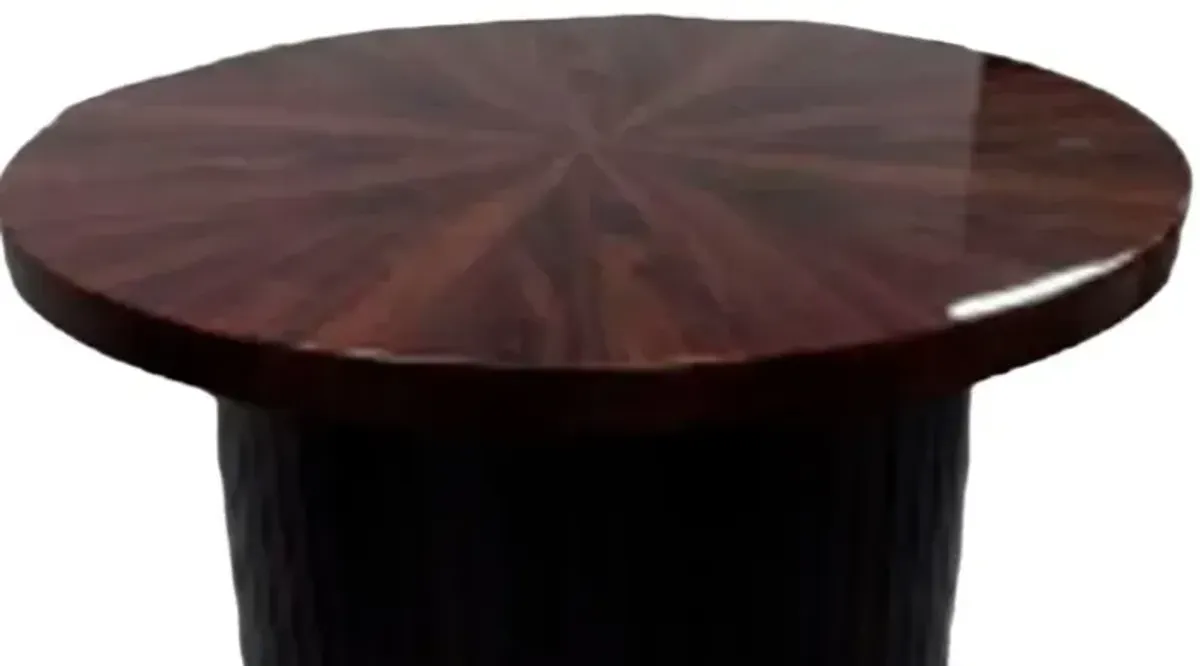 Elements International Rosemond Cherry Top End Table with Black Base