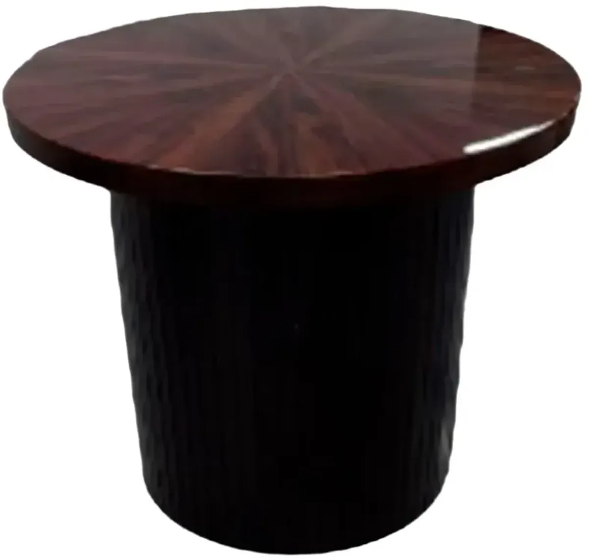 Elements International Rosemond Cherry Top End Table with Black Base