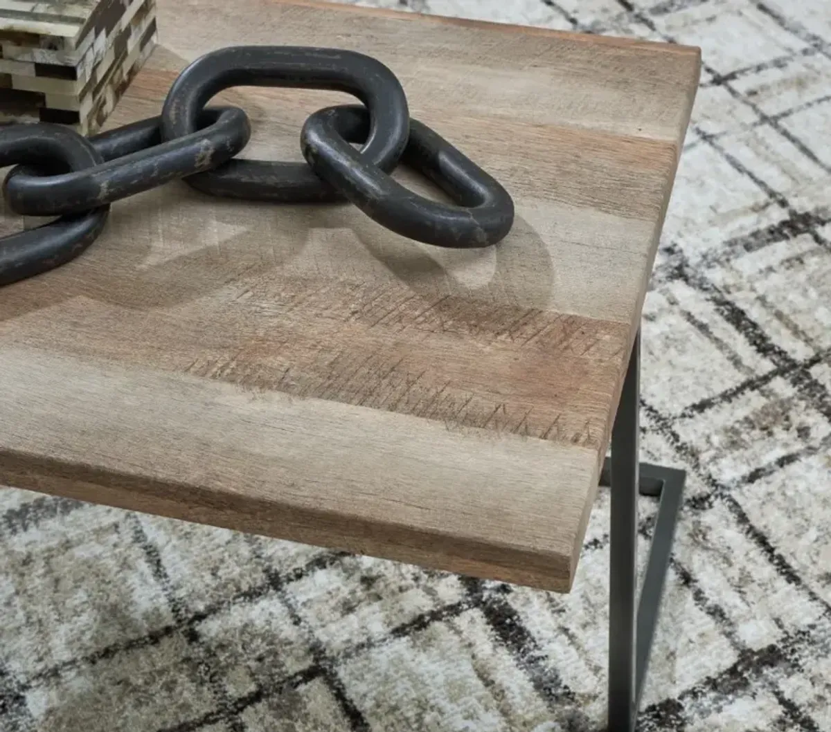 Signature Design by AshleyÂ® Albreane 3-Piece Grayish Brown Occasional Table Set with Black Base