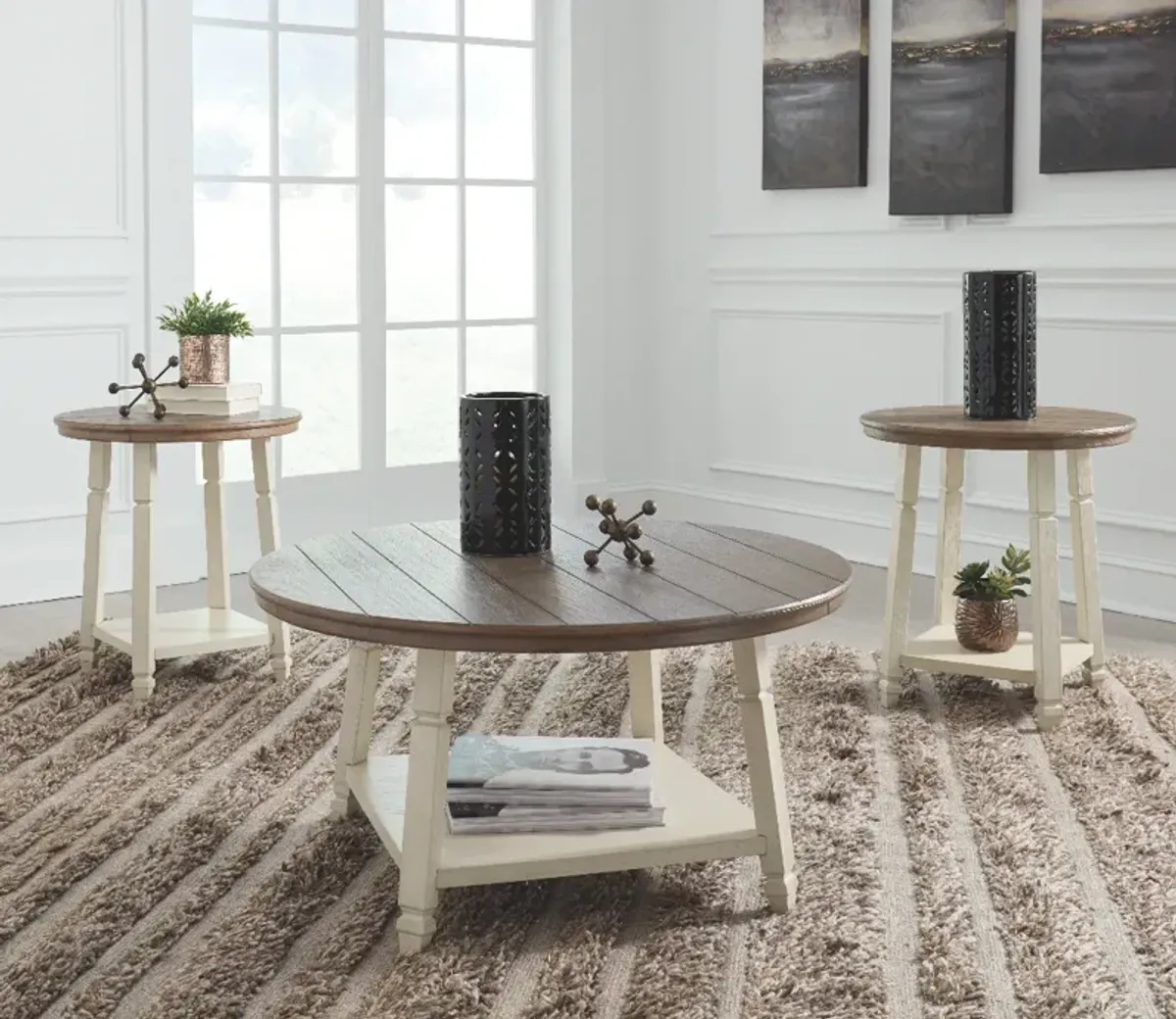 Signature Design by AshleyÂ® Bolanbrook 3-Piece Two-Tone Occasional Table Set