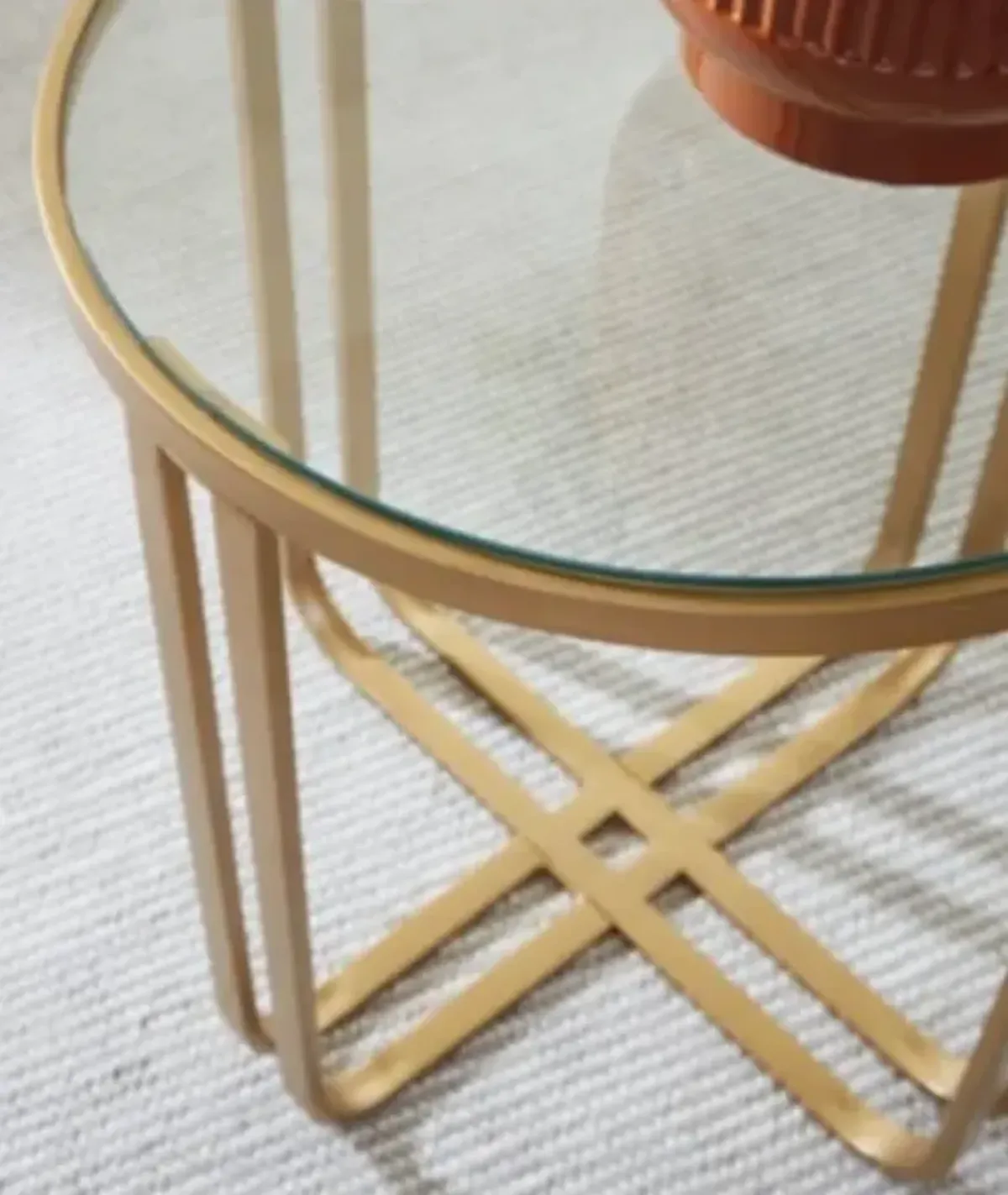 Signature Design by AshleyÂ® Milloton 3-Piece Glass Top Occasional Table Set with Gold Base