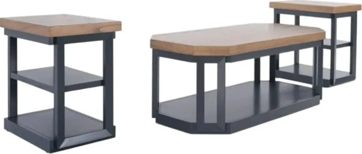 Signature Design by Ashley® Landocken 3-Piece Brown/Blue Table Set