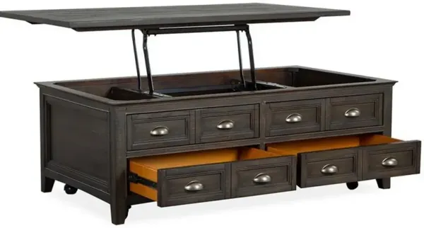 Magnussen HomeÂ® Westley Falls Graphite Lift Top Storage Cocktail Table with Casters