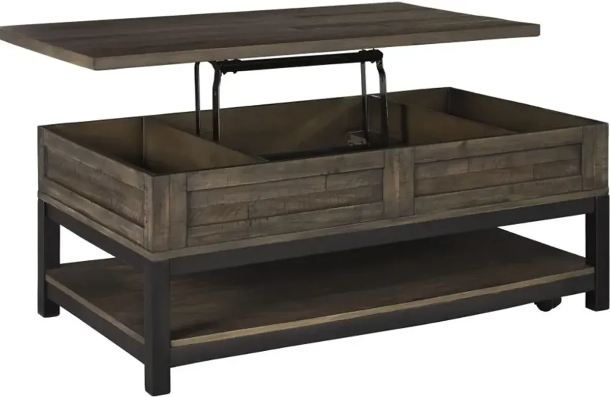 Signature Design by AshleyÂ® Johurst Grayish Brown Lift Top Cocktail Table