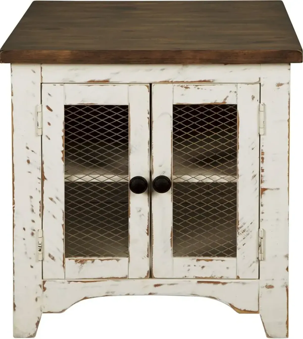 Signature Design by AshleyÂ® Wystfield Brown End Table with White Base