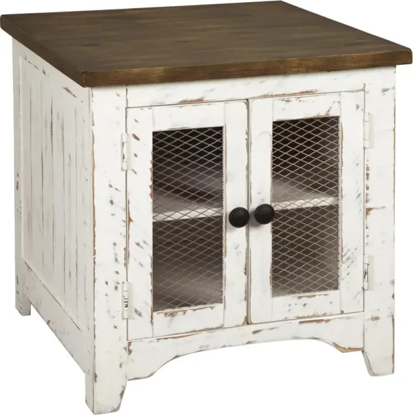Signature Design by AshleyÂ® Wystfield Brown End Table with White Base