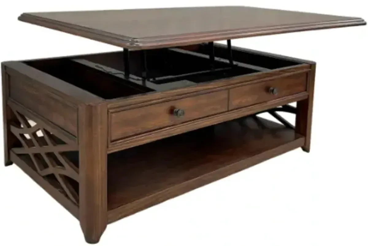 Elements International Phillipe Cherry Lift-top Coffee Table