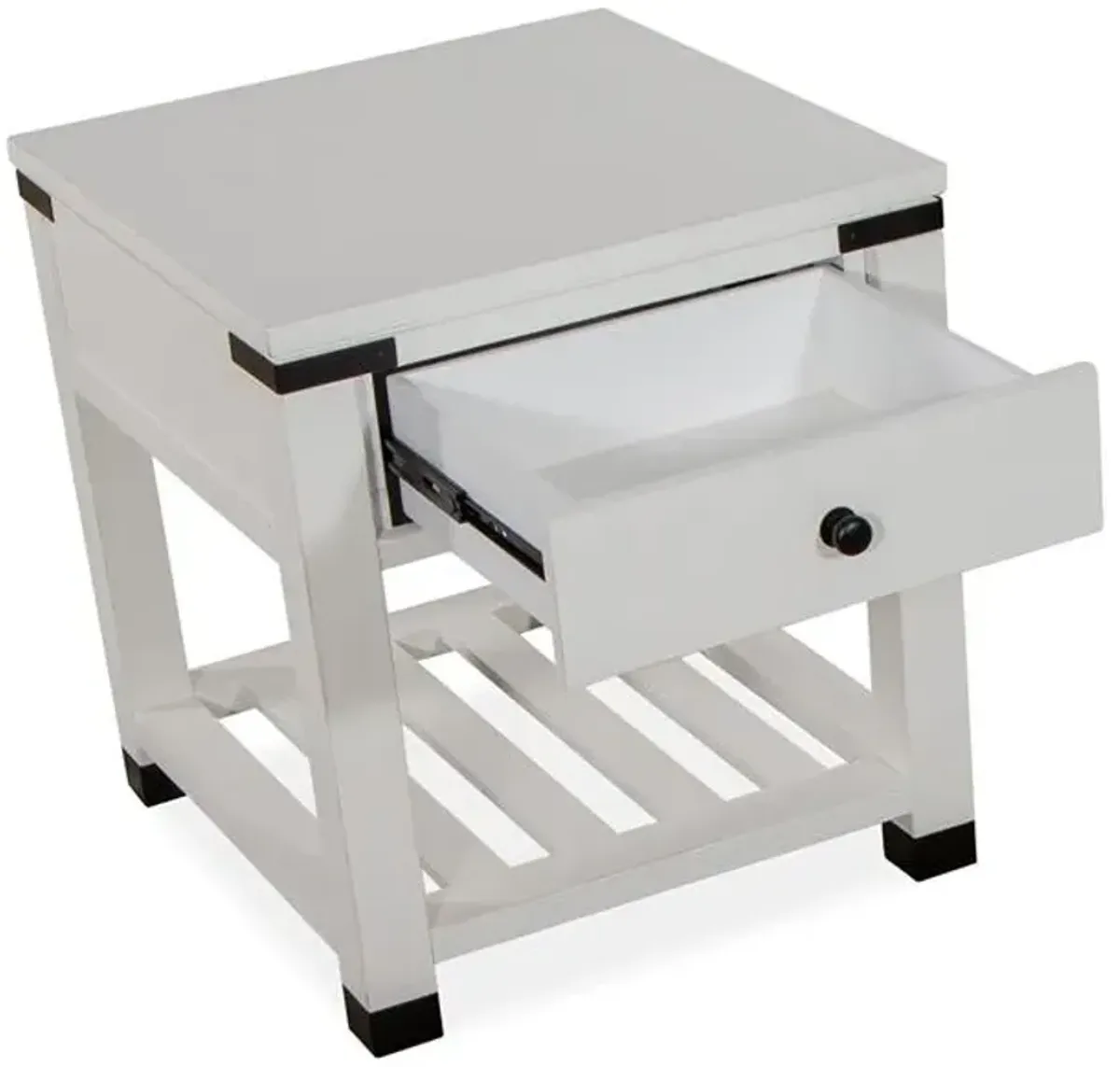 Magnussen HomeÂ® Harper Springs Silo White Shelf End Table