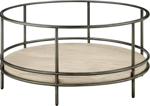 Magnussen HomeÂ® Cena Natural Glass Top Cocktail Table with Vintage Nickel Base