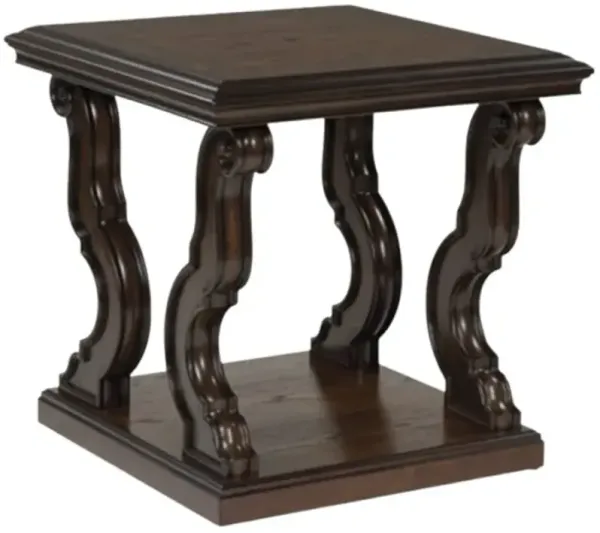 Signature Design by AshleyÂ® Maylee Dark Brown Square End Table