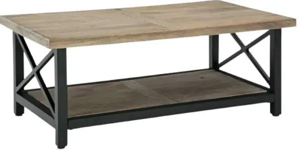 Signature Design by AshleyÂ® Bristenfort Brown Cocktail Table with Black Base