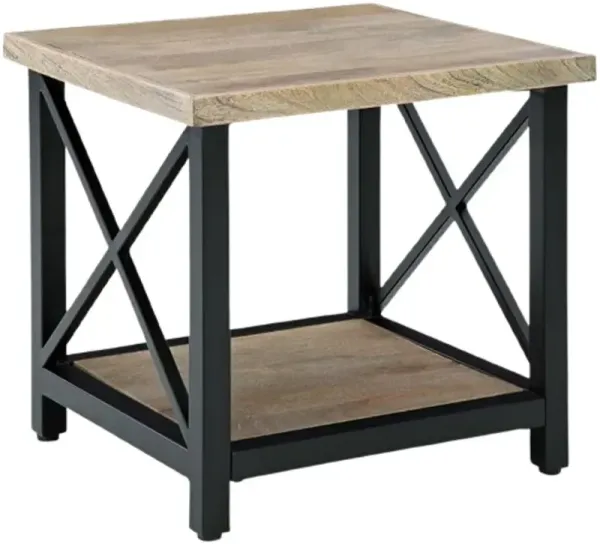 Signature Design by AshleyÂ® Bristenfort Brown End Table with Black Base
