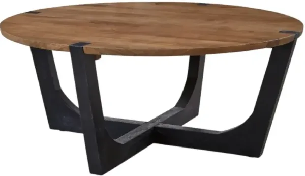 Signature Design by AshleyÂ® Hanneforth Brown Coffee Table with Black Base