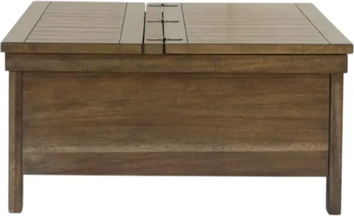 Signature Design by AshleyÂ® Moriville Tobacco Brown Lift-Top Coffee Table