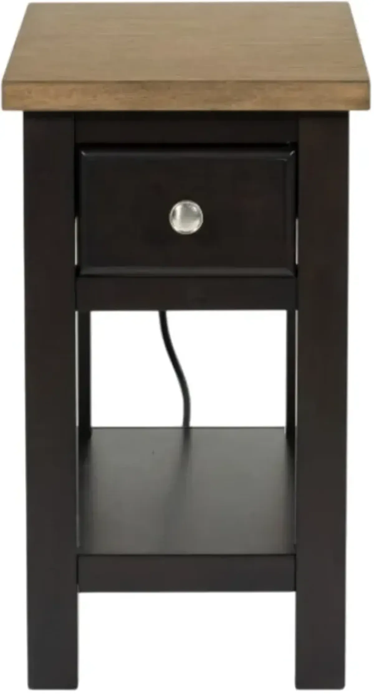 Signature Design by AshleyÂ® Drazmine Brown Chairside End Table with Dark Chocolate Base