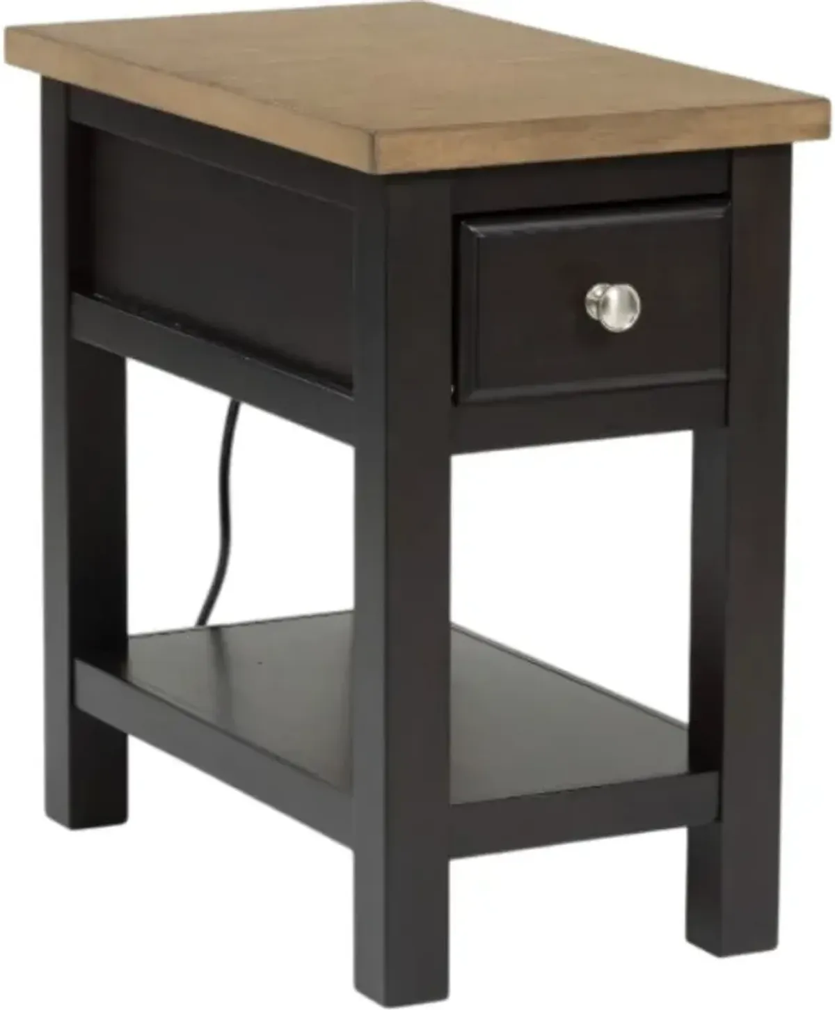 Signature Design by AshleyÂ® Drazmine Brown Chairside End Table with Dark Chocolate Base