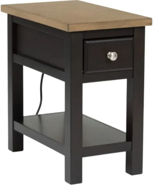 Signature Design by AshleyÂ® Drazmine Brown Chairside End Table with Dark Chocolate Base